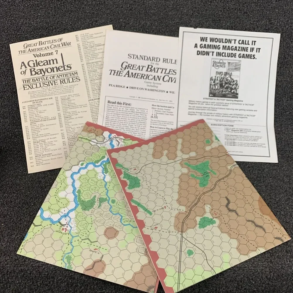 TSR SPI : A Gleam of Bayonets - Battle of Antietam Game - GBACW #7 (UNPUNCHED)